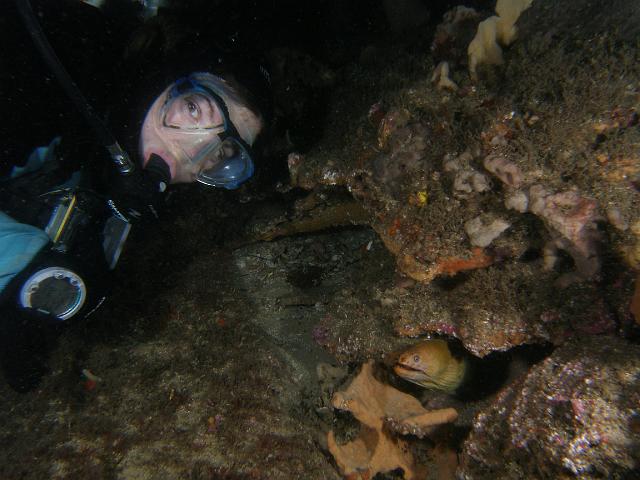 PB110869.JPG - Christine with the green moray eel, 11 November, 2007